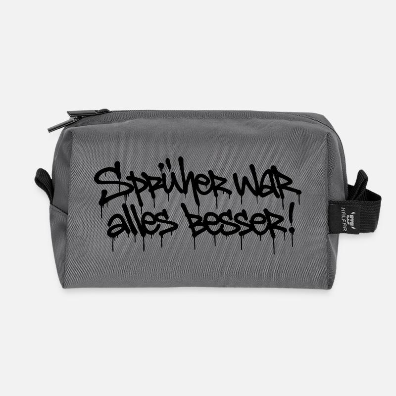 Sprayer was all better! – Graffiti Tag Design - Recycled Toiletry Zip Bag - anthracite
