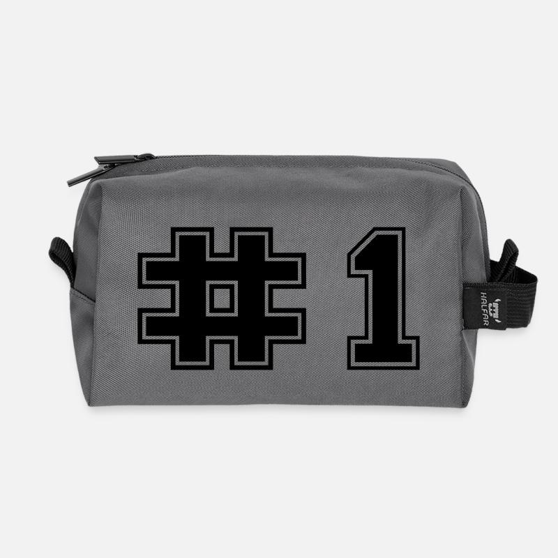 Number One Mum - Recycled Toiletry Zip Bag - anthracite
