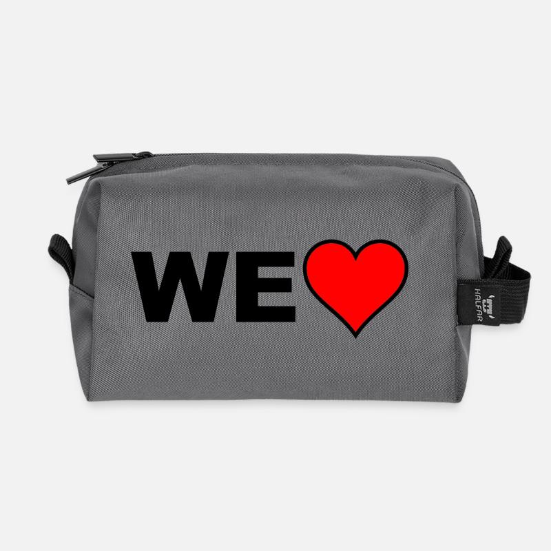 We Love (Arial) - Recycelte Kulturtasche - Anthrazit