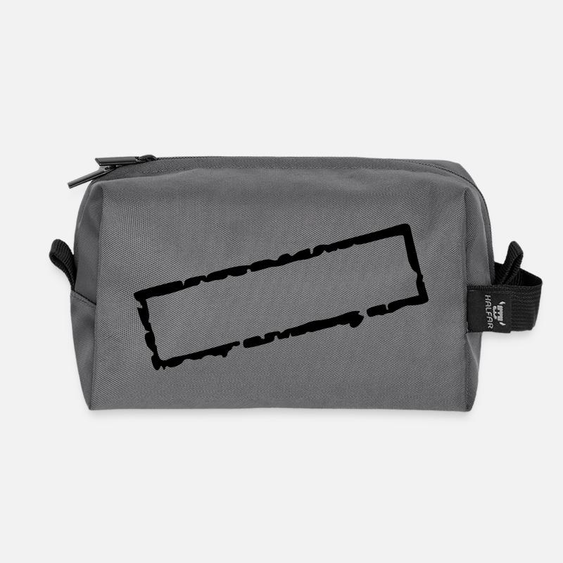 stamp_I_vec_1 fr - Trousse de toilette en tissu recyclé - anthracite