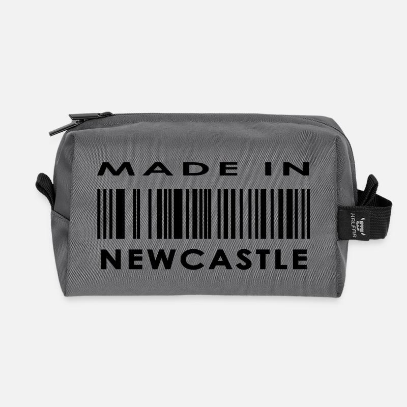 Made in Newcastle upon Tyne - Recycled Toiletry Zip Bag - anthracite