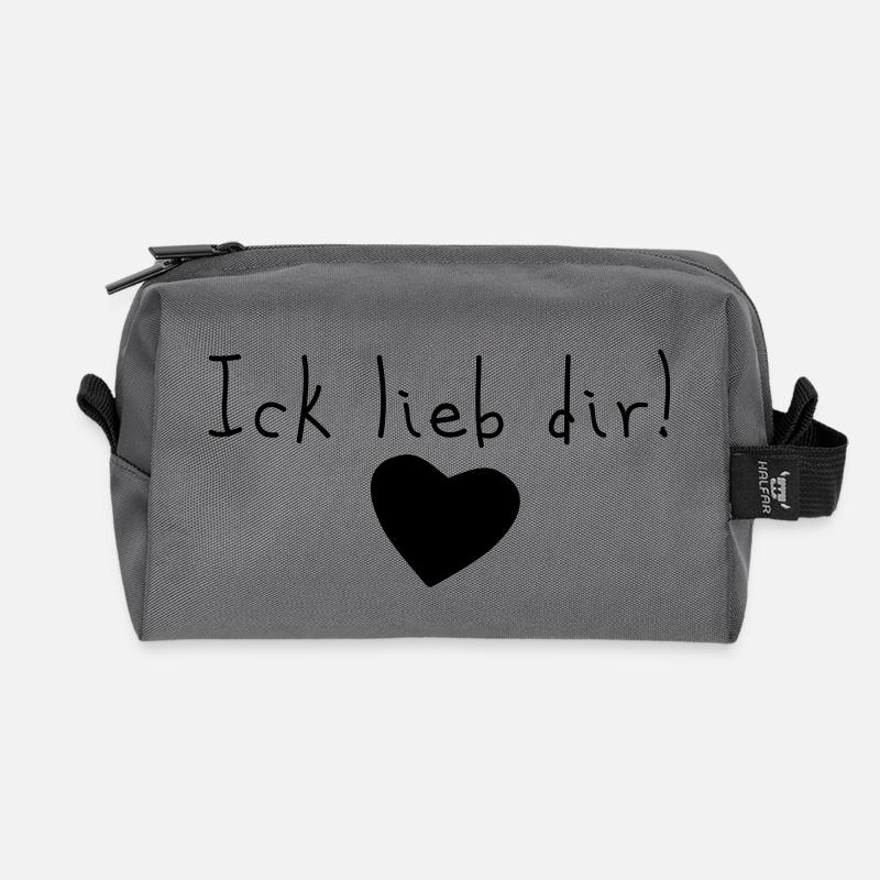ick lieb dir - Recycelte Kulturtasche - Anthrazit