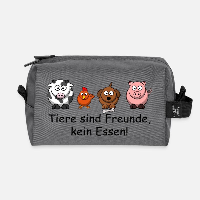 Tiere-sind-Freunde - Recycelte Kulturtasche - Anthrazit