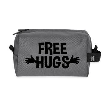 Free Hugs - Recycled Toiletry Zip Bag - anthracite - Front