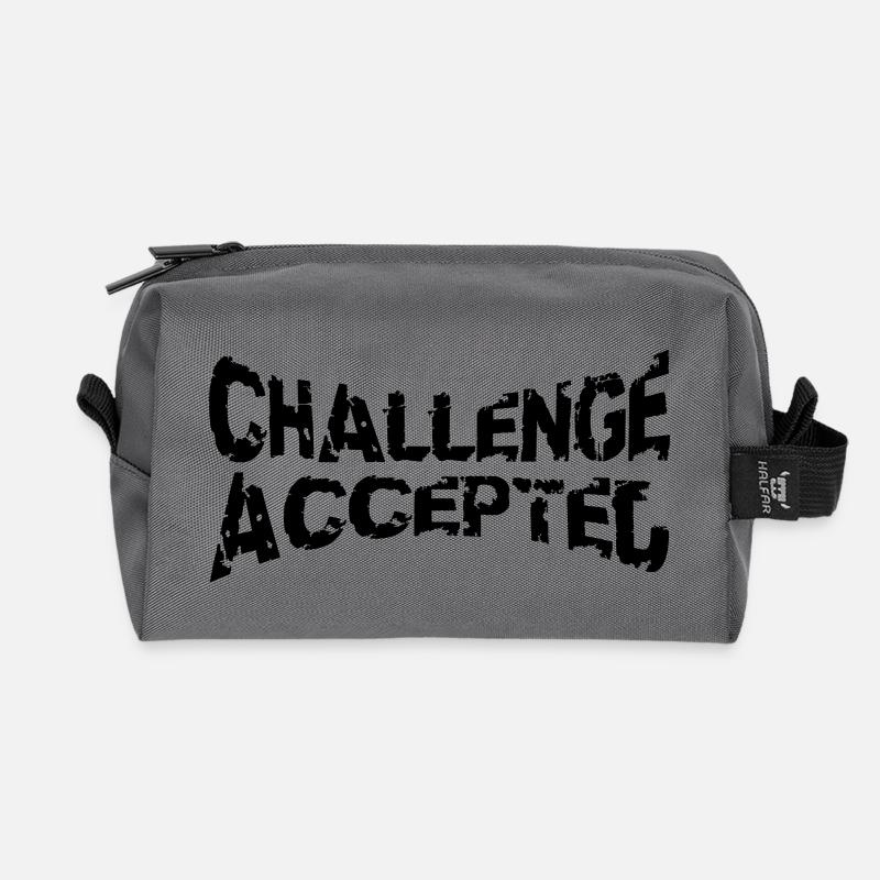 Refroidisseur Stempel Challenge Accepted - Trousse de toilette en tissu recyclé - anthracite