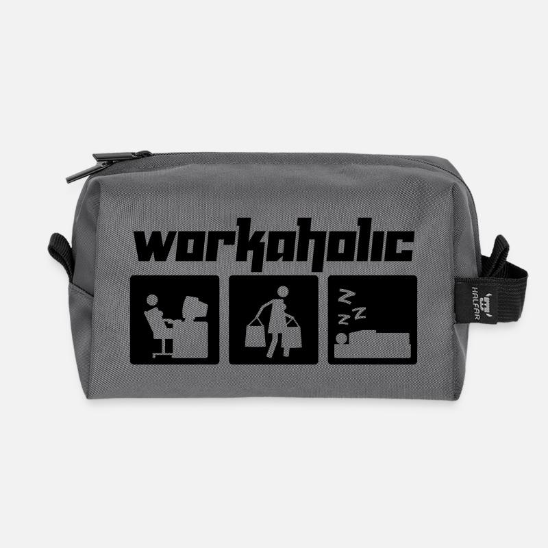 Workaholic (Vektor) - Recycelte Kulturtasche - Anthrazit