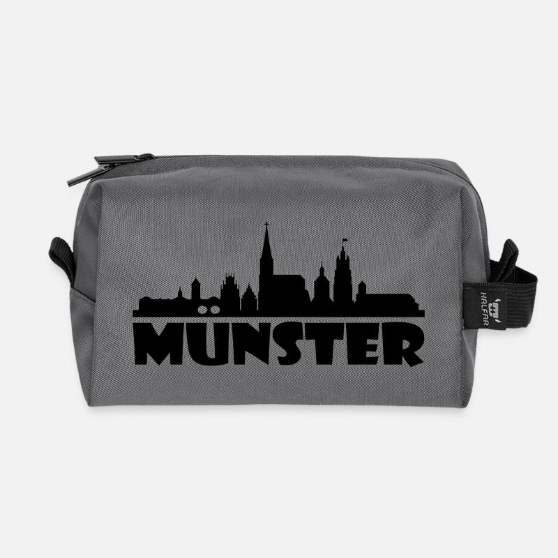 Skyline Münster - Recycelte Kulturtasche - Anthrazit