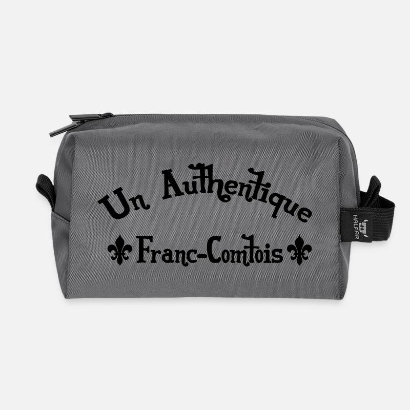 Franche-comté / Franc-Comtois / Franc-Comtoise - Trousse de toilette en tissu recyclé - anthracite