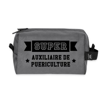 Auxiliaire de Puériculture / Enfant / Bébé / Baby - Trousse de toilette en tissu recyclé - anthracite - Devant