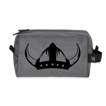 wikinger_helm_01 - Recycled Toiletry Zip Bag - anthracite - Front