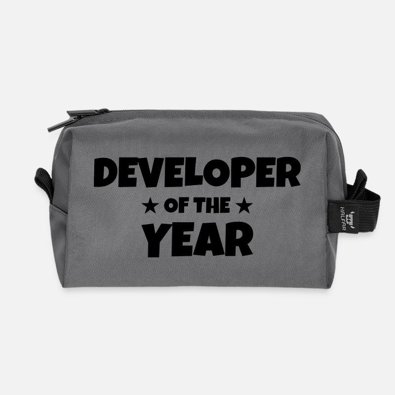 Entwickler / Informatiker / Programmierer / - Recycelte Kulturtasche - Anthrazit