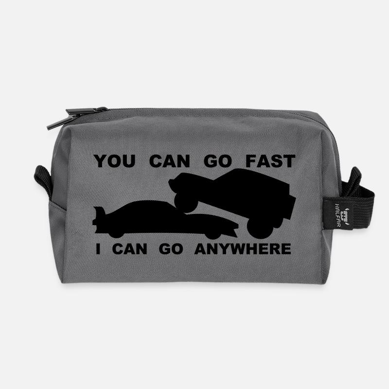 You can go fast I can go anywhere - Recycelte Kulturtasche - Anthrazit