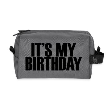C’est mon anniversaire Cadeau et tenue de fête d’anniversaire cool - Trousse de toilette en tissu recyclé - anthracite - Devant