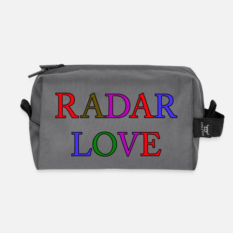 Radar Liebe - Recycelte Kulturtasche - Anthrazit
