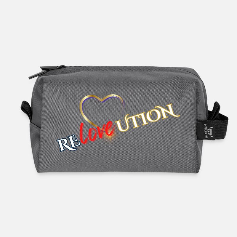 Liebevolution Herzrose Typo - Recycelte Kulturtasche - Anthrazit