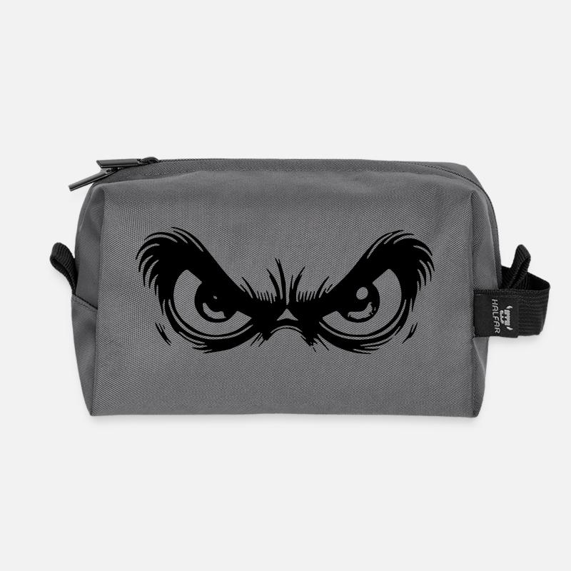 Grimmige Augen mit starrem Blick - Recycelte Kulturtasche - Anthrazit