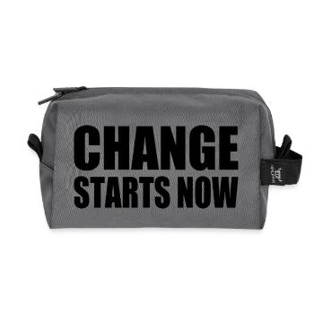change starts now - Recycelte Kulturtasche - Anthrazit - Vorne