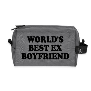 world's best ex boyfriend - Recycled Toiletry Zip Bag - anthracite - Front
