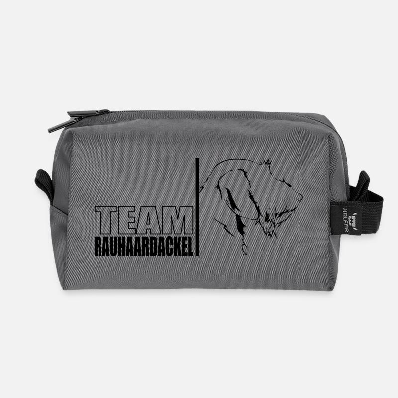 TEAM Rauhaardackel Hunde Hund Teckel Wilsigns - Recycelte Kulturtasche - Anthrazit