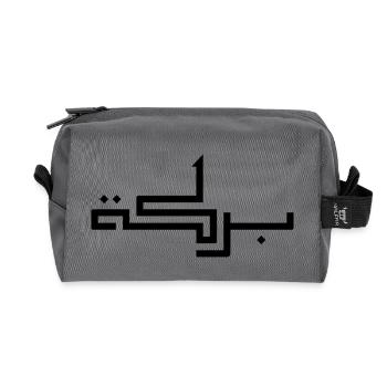 Baraka in Arabic - blessing - Recycled Toiletry Zip Bag - anthracite - Front