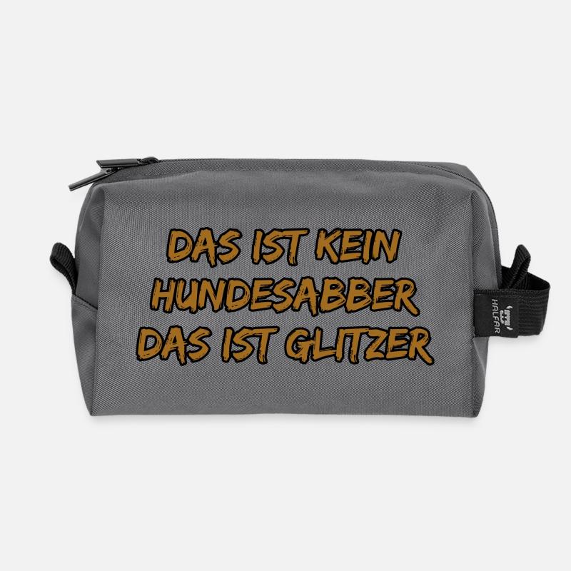 Glitzer-Spruch: Das Ist Kein Hundesabber - Recycelte Kulturtasche - Anthrazit