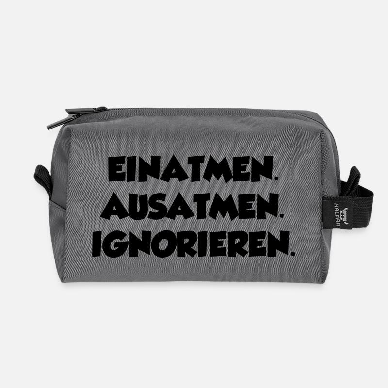 Lustiger Spruch Bild Witzig Humor Geschenkidee - Recycelte Kulturtasche - Anthrazit