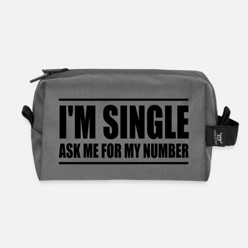 Ich bin Single, frag mich nach meiner Nummer - Recycelte Kulturtasche - Anthrazit