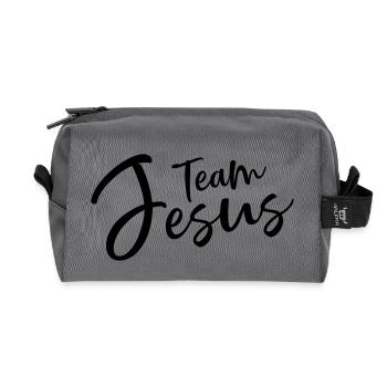 Team Jesus - Recycled Toiletry Zip Bag - anthracite - Front