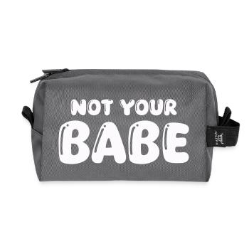 not your babe - Recycled Toiletry Zip Bag - anthracite - Front