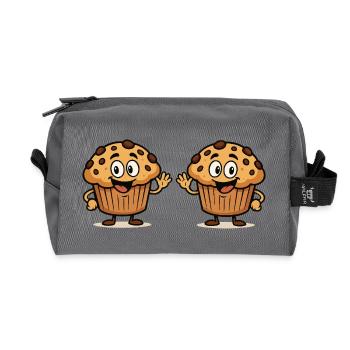 muffin comic 2 - Recycelte Kulturtasche - Anthrazit - Vorne