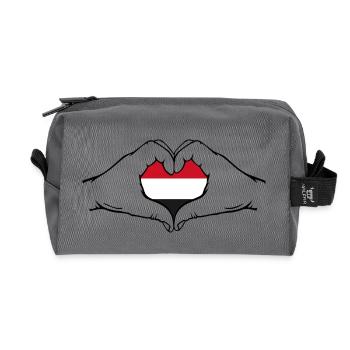 Jemen Flagge Herzform - Recycelte Kulturtasche - Anthrazit - Vorne