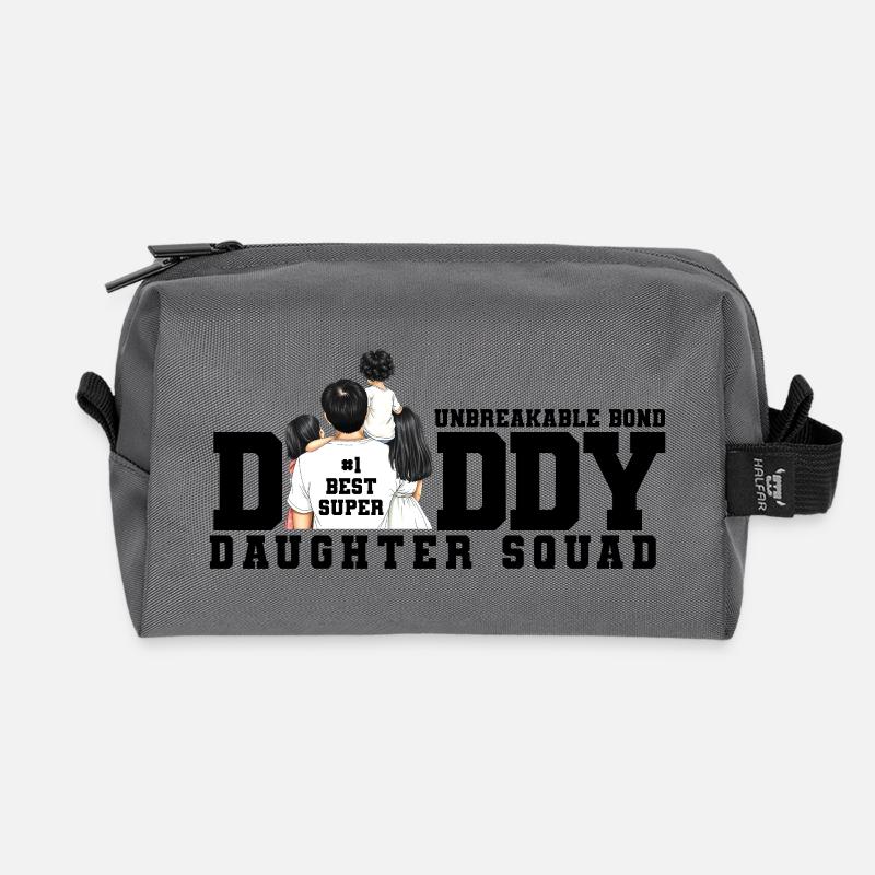Daddy Tochter Squad 3er-Design - Recycelte Kulturtasche - Anthrazit
