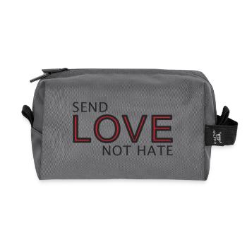 Envoyez une déclaration d’amour pas de haine - Trousse de toilette en tissu recyclé - anthracite - Devant