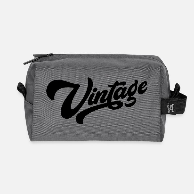 Vintage Schwarz - Recycelte Kulturtasche - Anthrazit