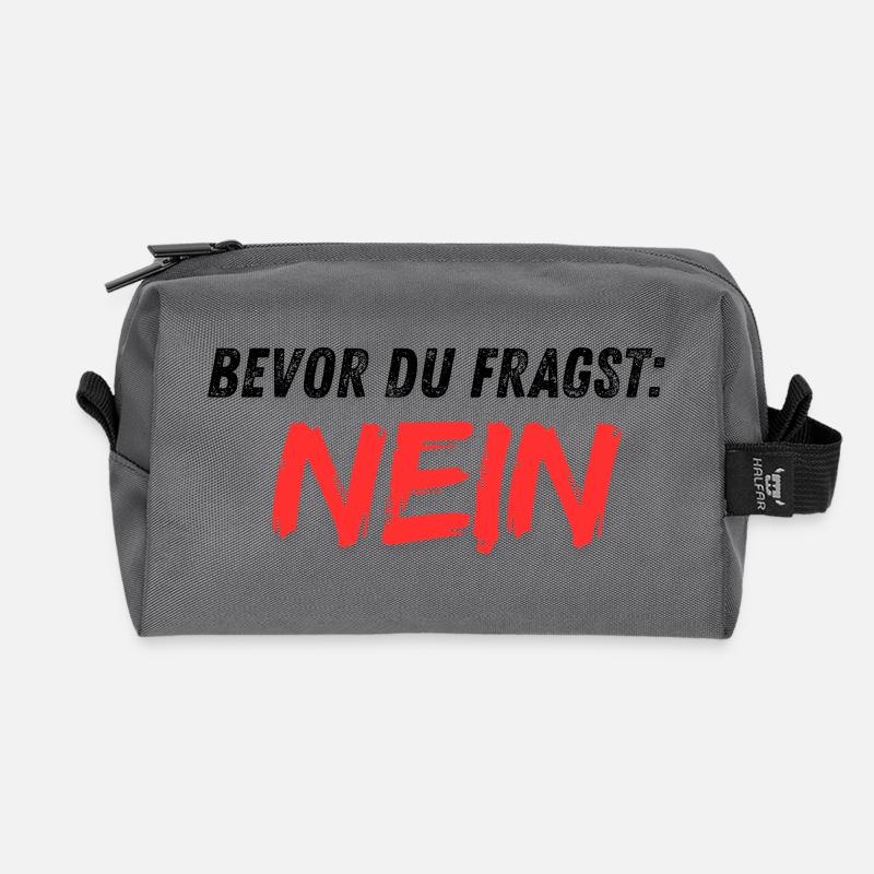 Bevor_du_fragst_NEIN - Recycelte Kulturtasche - Anthrazit