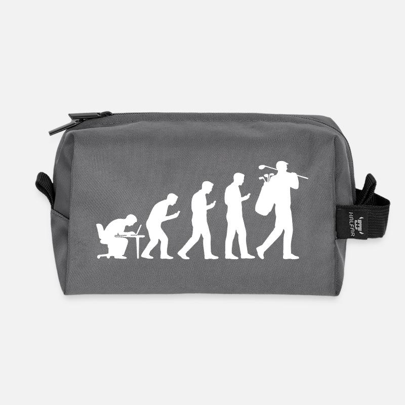 Evolution Golf Lustiges Geschenk für Golfer Männer - Recycelte Kulturtasche - Anthrazit