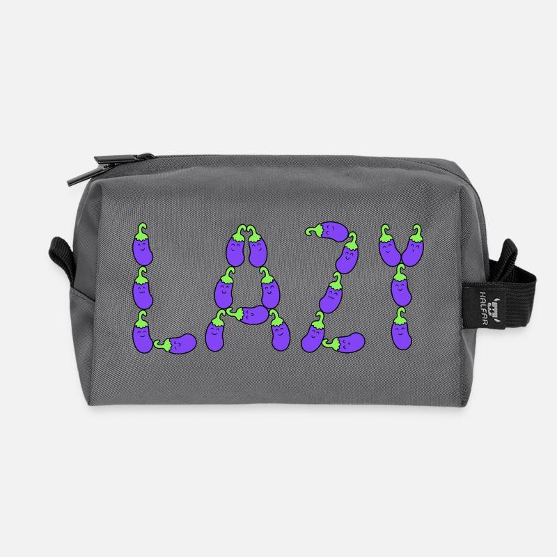 Eggplant lazy - Recycled Toiletry Zip Bag - anthracite