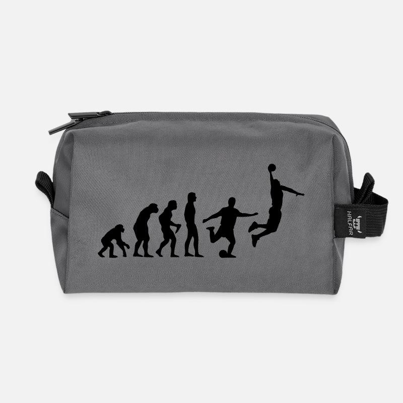 Basketball Evolution Fußball - Recycelte Kulturtasche - Anthrazit