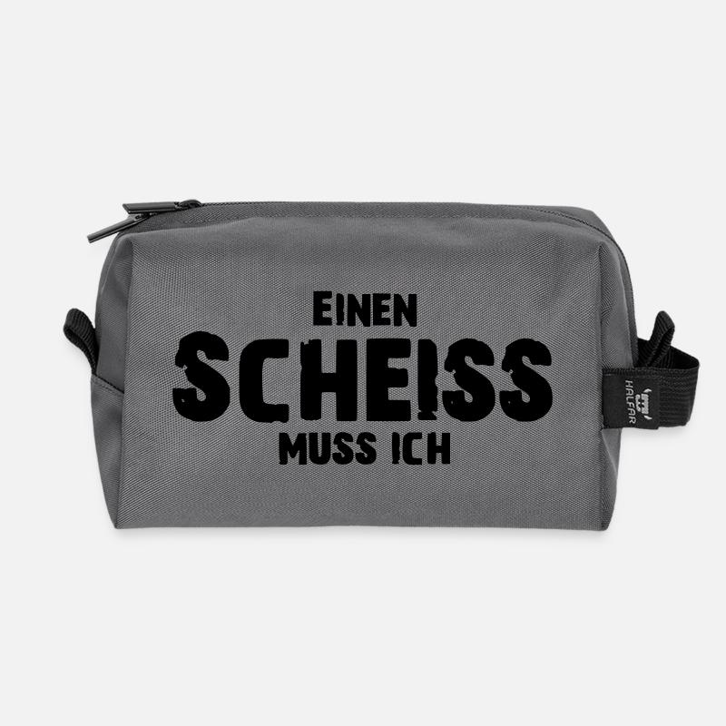 Einen Scheiss muss ich - Recycelte Kulturtasche - Anthrazit
