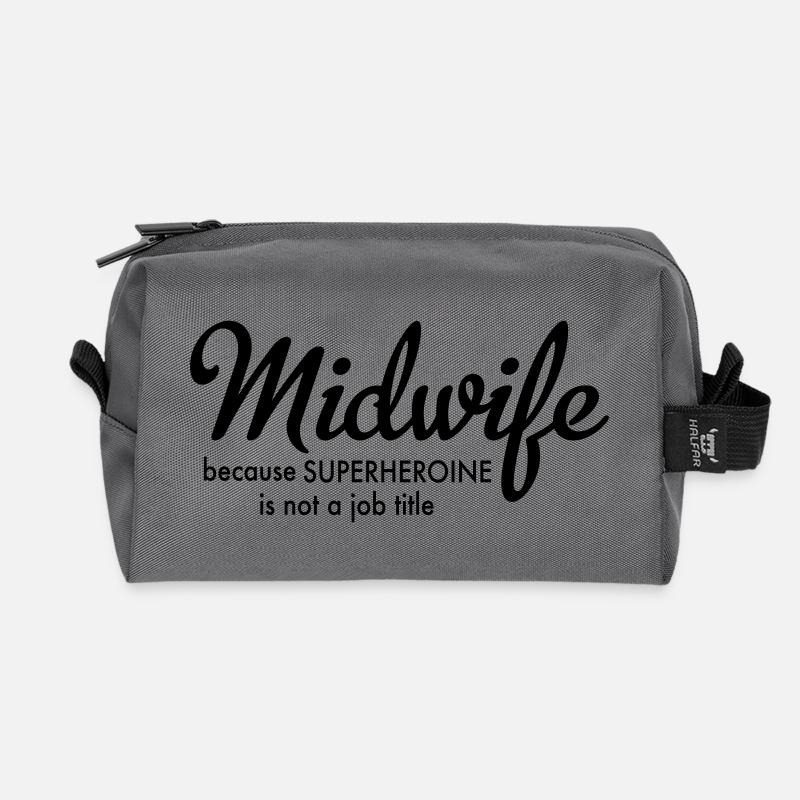 midwife - Recycelte Kulturtasche - Anthrazit