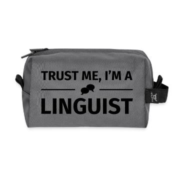 Trust me I'm a Linguist - Trousse de toilette en tissu recyclé - anthracite - Devant