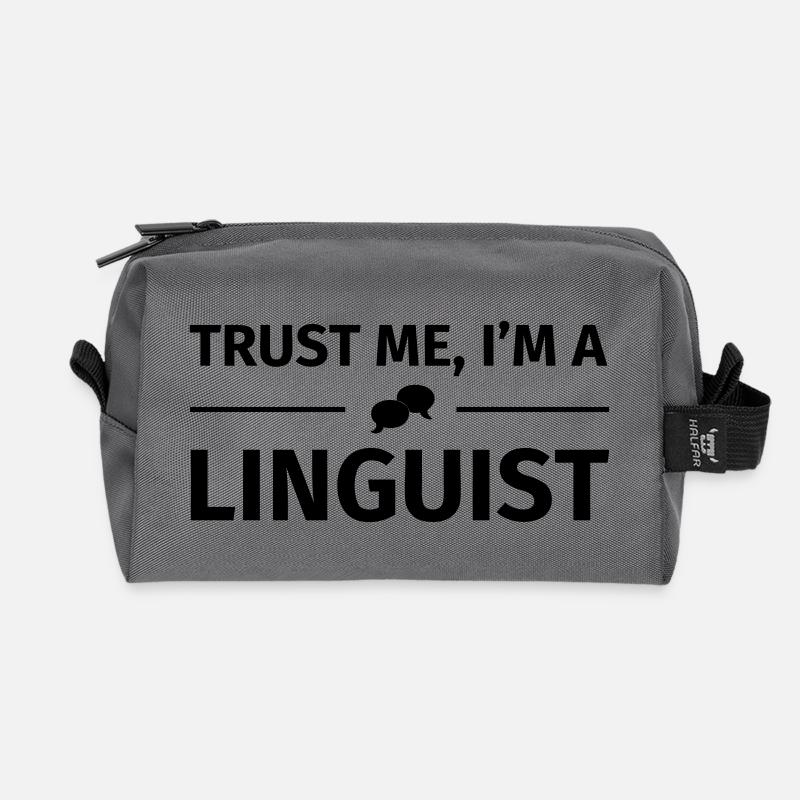 Trust me I'm a Linguist - Recycled Toiletry Zip Bag - anthracite