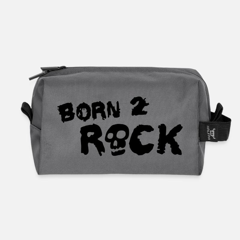 born_2_rock_1c - Recycled Toiletry Zip Bag - anthracite