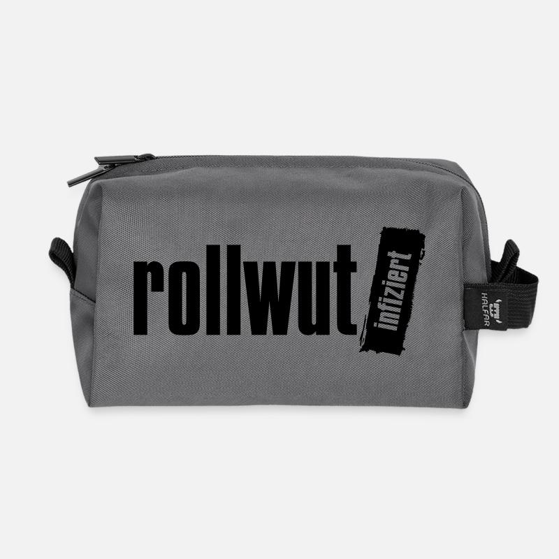 Rollwut Logo - Recycelte Kulturtasche - Anthrazit