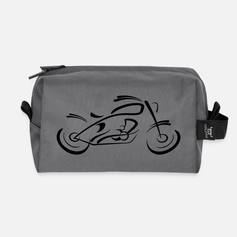 Coffee Racer Motorrad - Recycelte Kulturtasche - Anthrazit