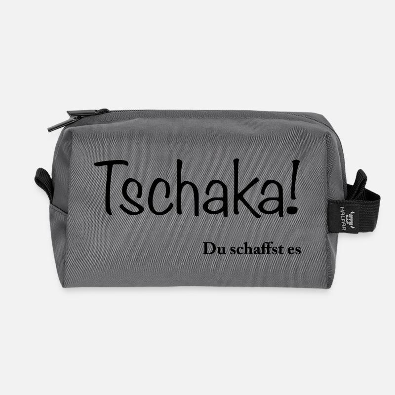 tschakka-du-schaffst-es - Recycelte Kulturtasche - Anthrazit