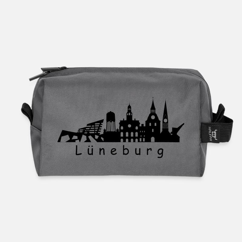 Lüneburg Skyline - Recycelte Kulturtasche - Anthrazit