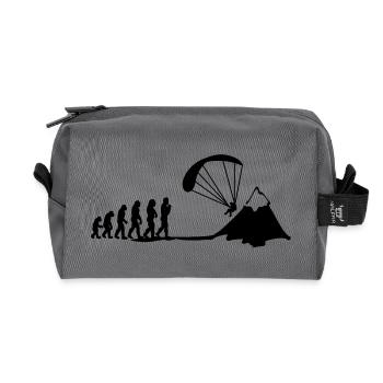 paragliding evolution - Recycled Toiletry Zip Bag - anthracite - Front