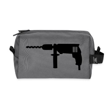 Power drill - Recycled Toiletry Zip Bag - anthracite - Front