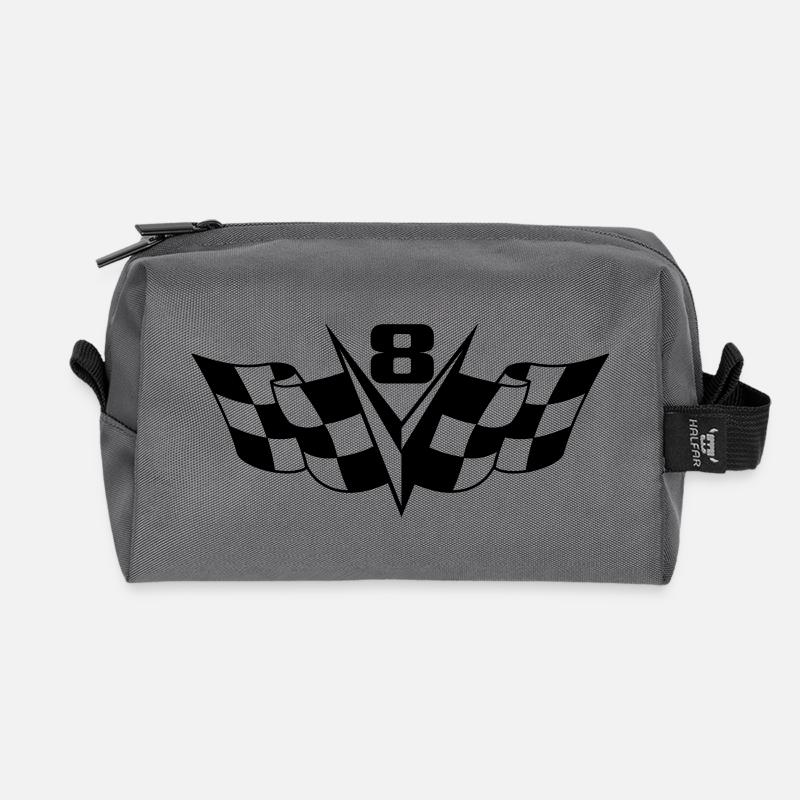 V8 Power - Recycelte Kulturtasche - Anthrazit
